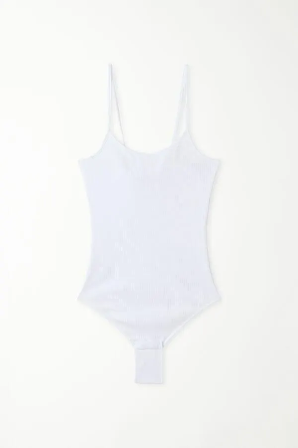 Body Spalline Sottili in Cotone a Costine