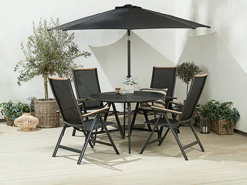 Tavolo RANGSTRUP Ø110 cm + 4 Sedie BREDSTEN nero