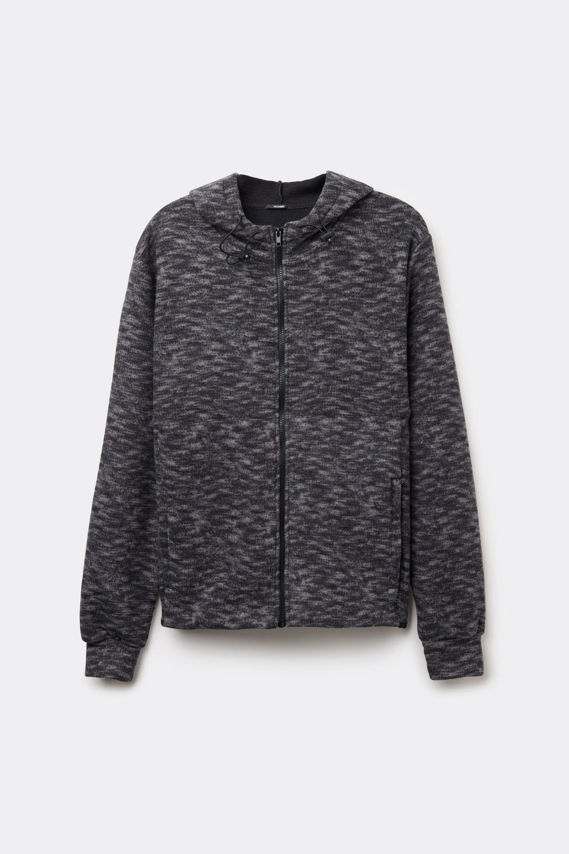 Felpa con Zip e Cappuccio Effetto 3D