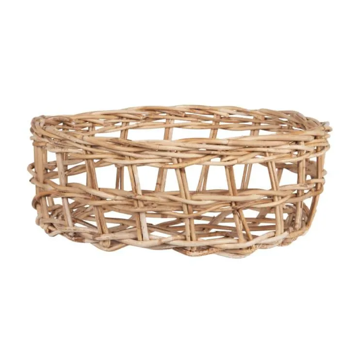 Cestino in rattan beige