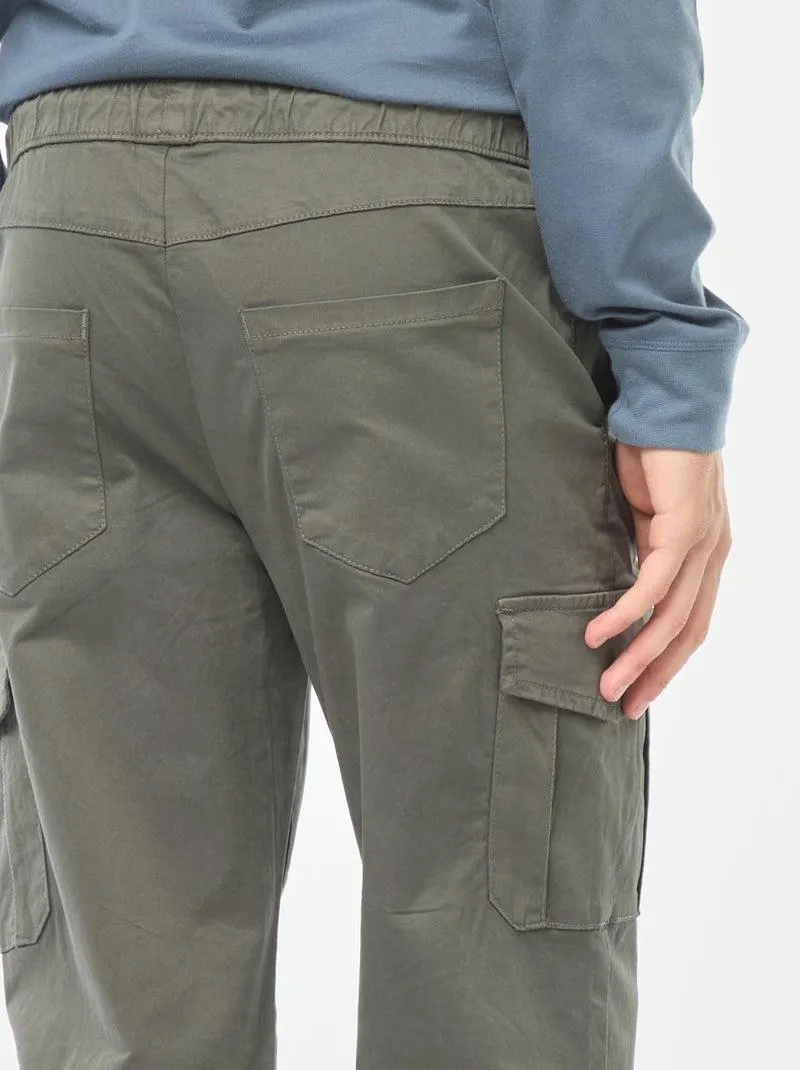 Jogpant con tasche con patta - Verde