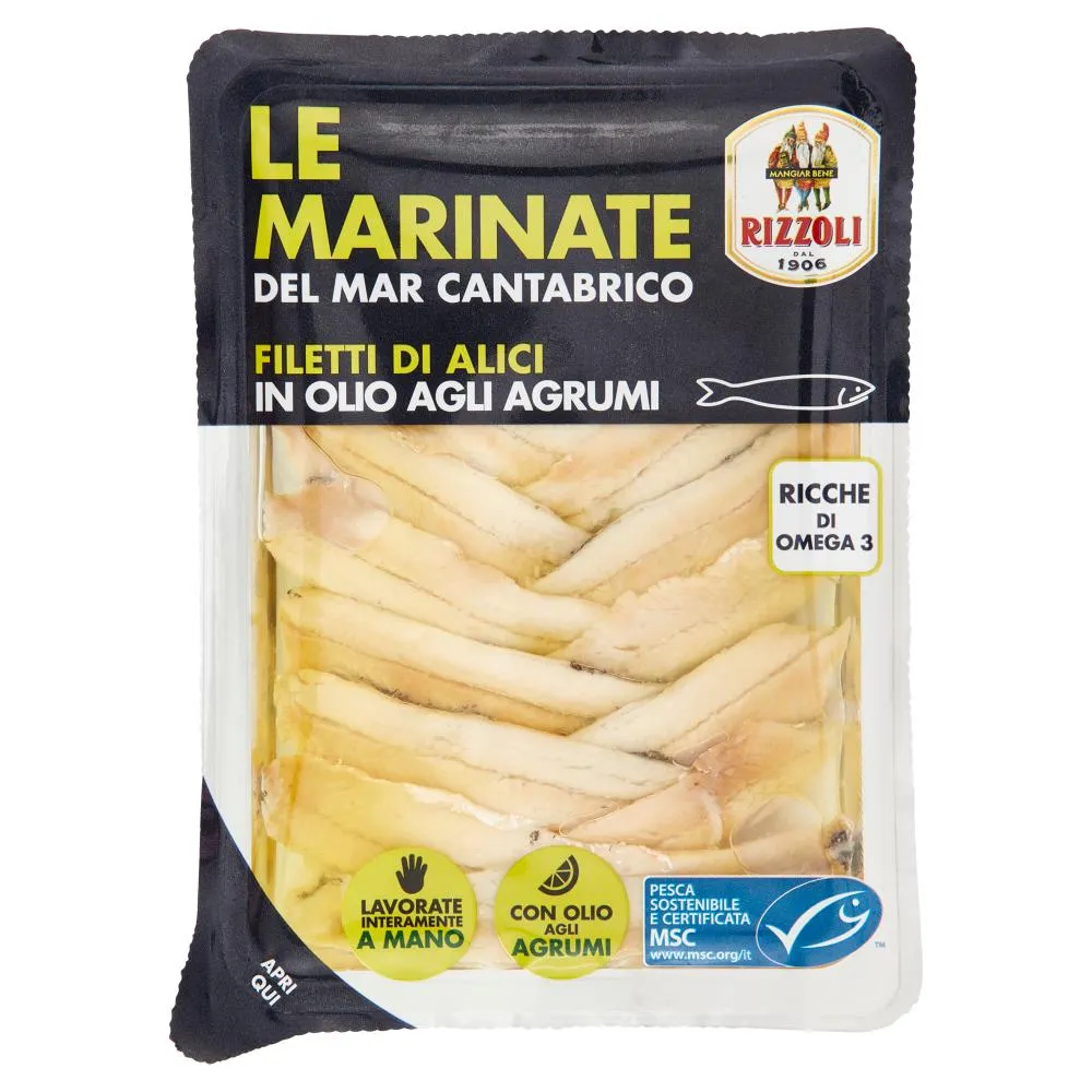 Rizzoli le Marinate del Mar Cantabrico Filetti di Alici in Olio agli Agrumi 80 g
