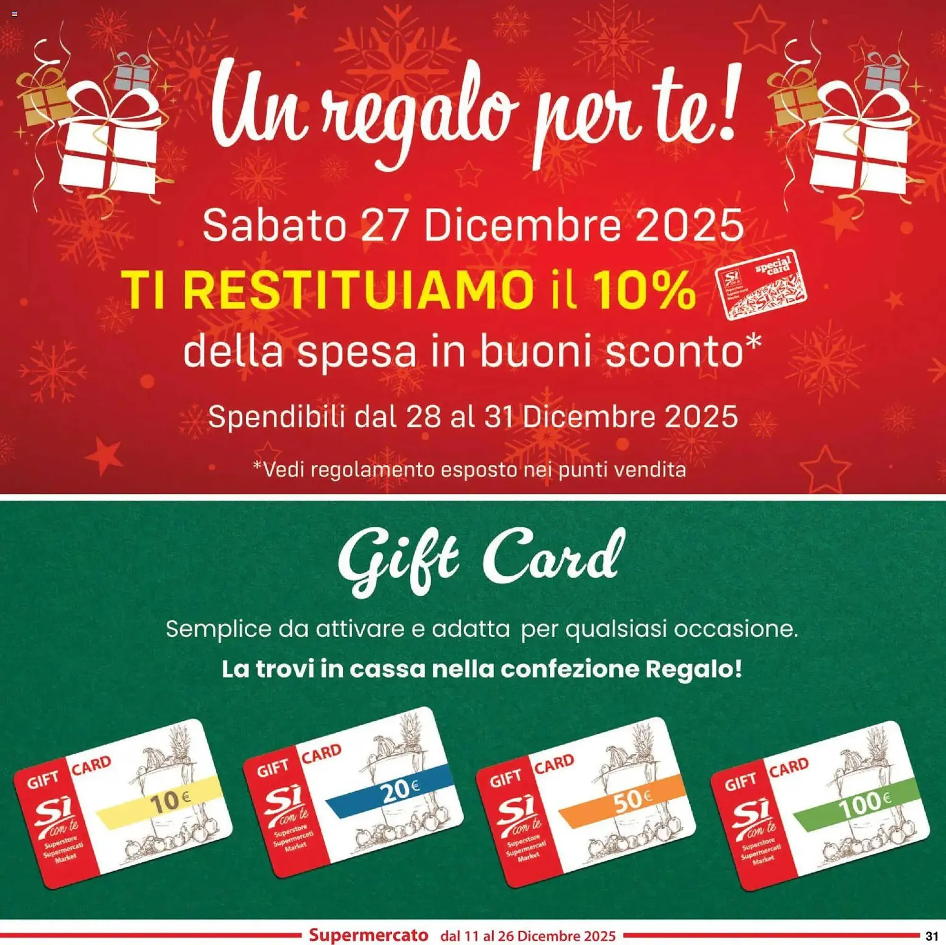 Volantino Sì con te da 11 dicembre a 26 dicembre di 2025 - Pagina del volantino 31