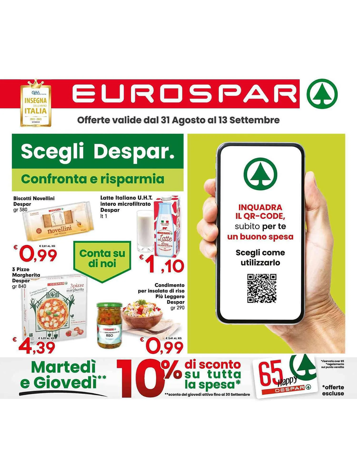 Volantino Eurospar da 31 agosto a 13 settembre di 2023 - Pagina del volantino 1