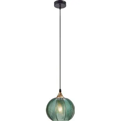 Sospensione in vetro verde 20 x 120 cm