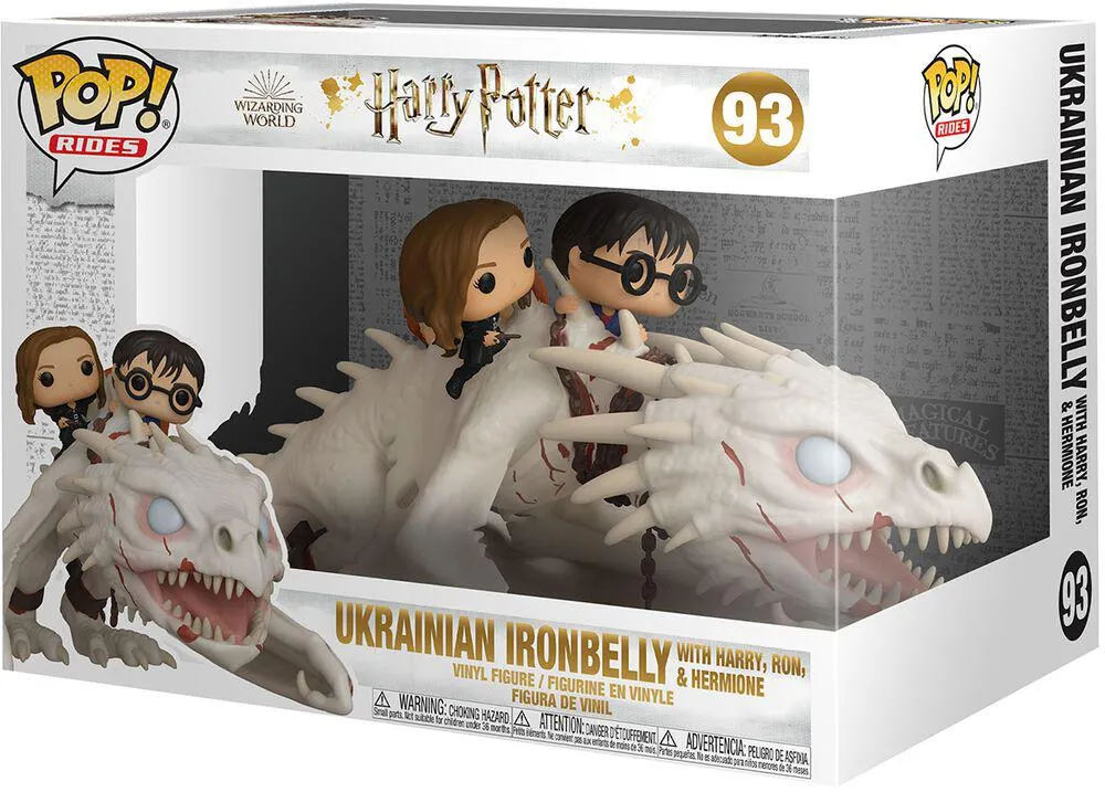 Harry, Hermione & Ron Riding Gringotts Dragon (Pop Rides) Vinyl Figure 93 | Funko Pop! | Harry Potter