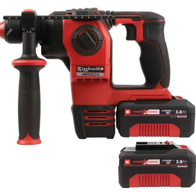 Martello Tassellatore A Batteria Einhell Herocco 18v Kit 2 Batterie 4,0 Ah