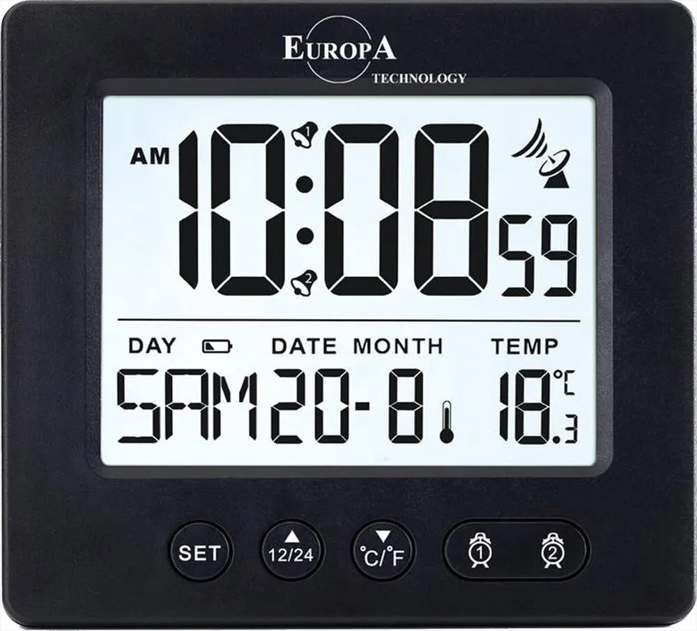 EUROPA TECHNOLOGY - Sveglia radio-controllata DV 535 RC-NERO