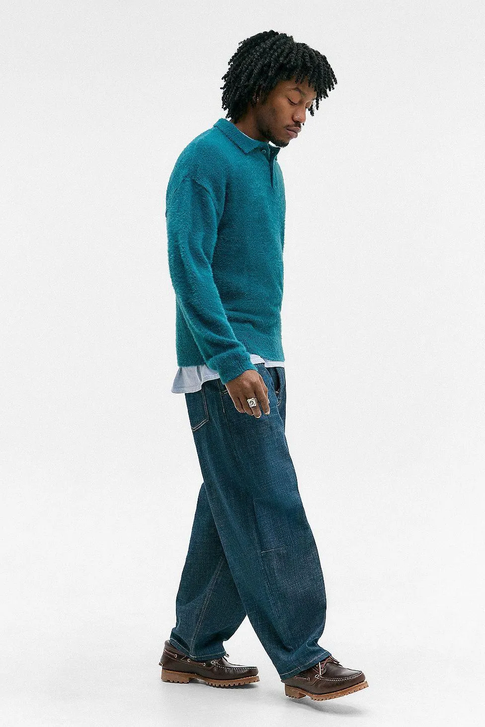 iets frans... Teal Eyelash Polo Shirt