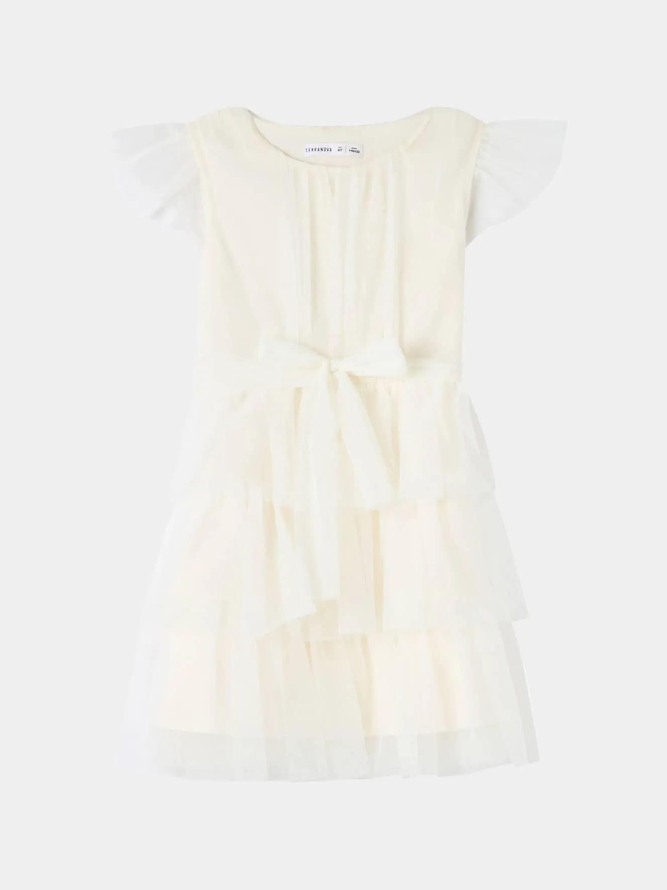 Abito con tulle Bianco lana