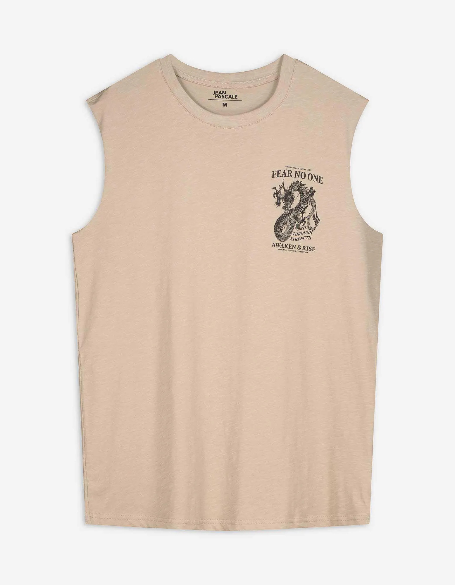 Top a canotta - Impronta sul retro - beige