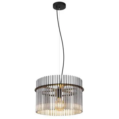 Lampada a sospensione Gorley metallo nero/fumè Ø 40 cm