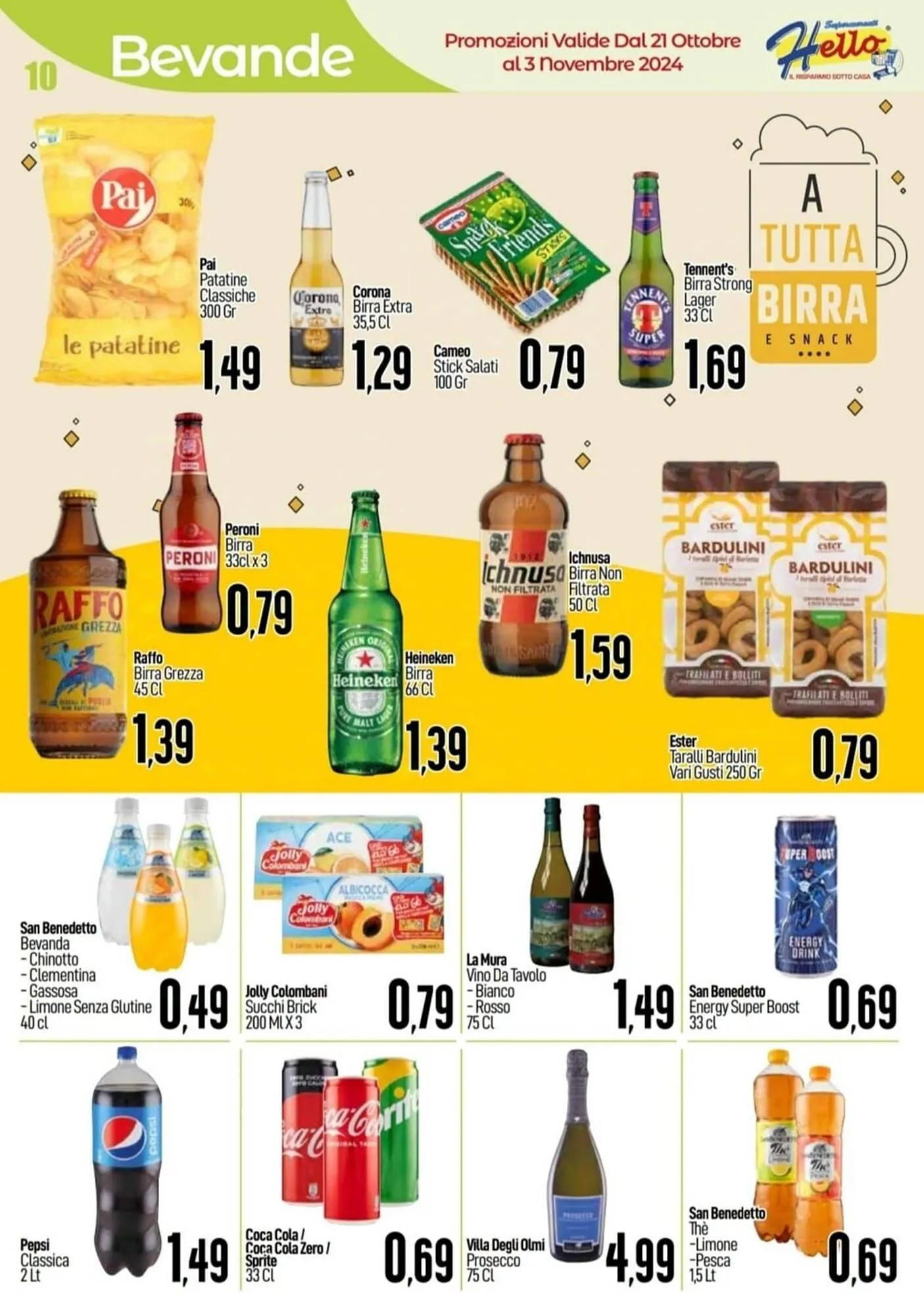 Volantino Hello Supermercati da 21 ottobre a 3 novembre di 2024 - Pagina del volantino 10