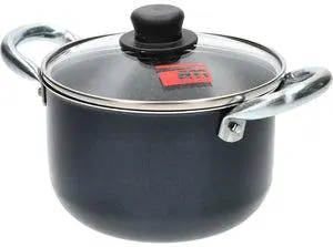 Pentola 2 manici con coperchio in vetro Linea Granito