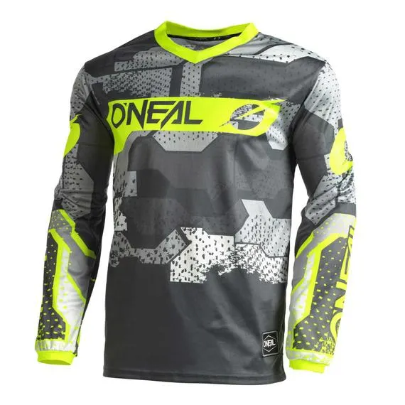 Maglia da cross Element Camo Grigio/Giallo neon