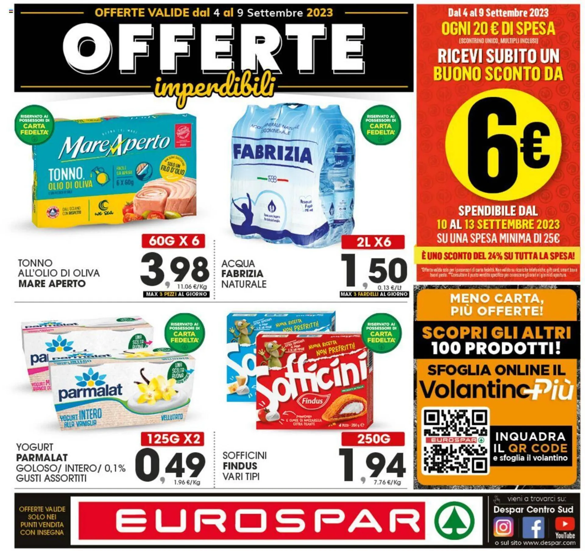 Volantino Eurospar da 4 settembre a 9 settembre di 2023 - Pagina del volantino 1