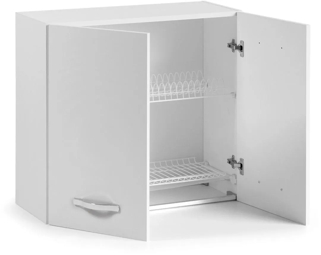 Pensile scolapiatti 2 ante 80 cm bianco frassinato