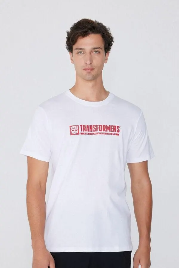 T-Shirt Cotone con Stampa Transformers