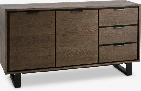 Credenza HORNBORG 2 ante 3 cassetti rovere scuro