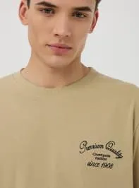 Felpa senza cappuccio con scritta urban fronte/retro Sabbia