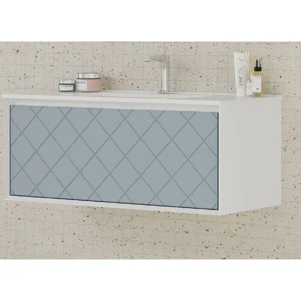 Base sospesa con cassetto e lavabo
