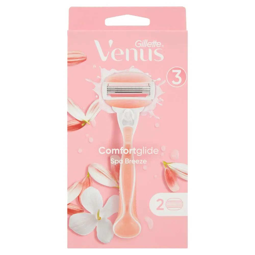 Gillette Venus Comfortglide Spa Breeze Manico + Lame per Rasoio da Donna 2 Ricariche