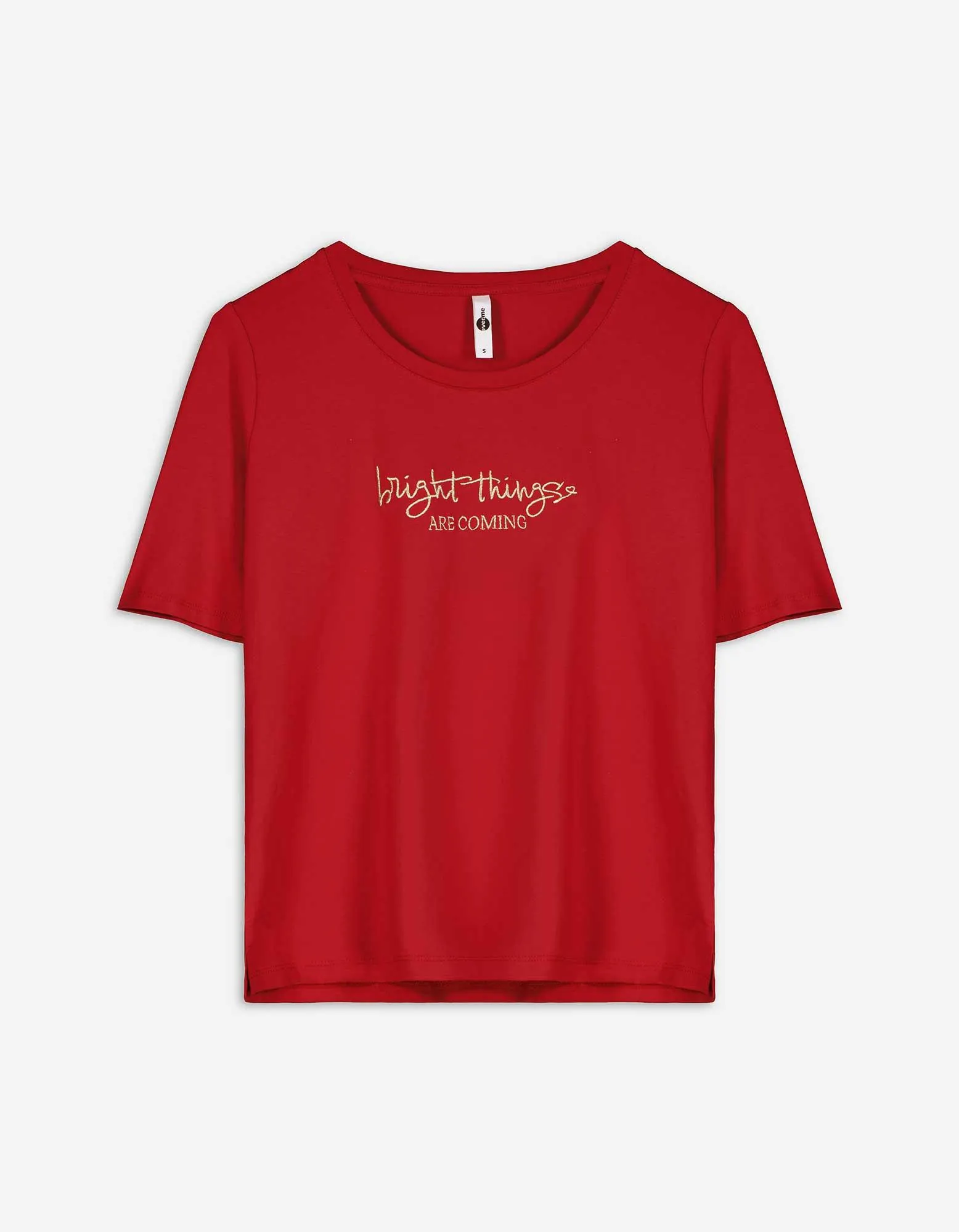 T-shirt - Borduursels - donkerrood