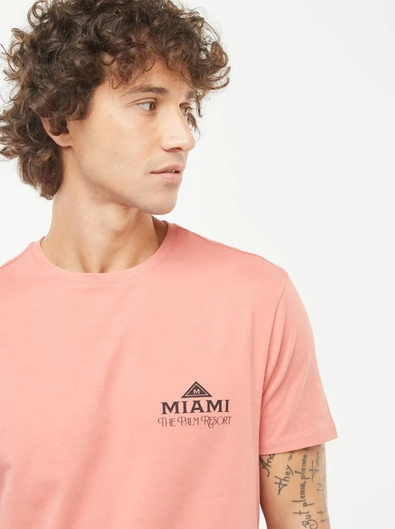 T-shirt stampata a maniche corte - Arancione