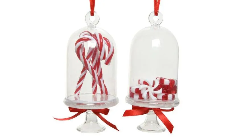 Candy decorazione natalizia bianca e rossa