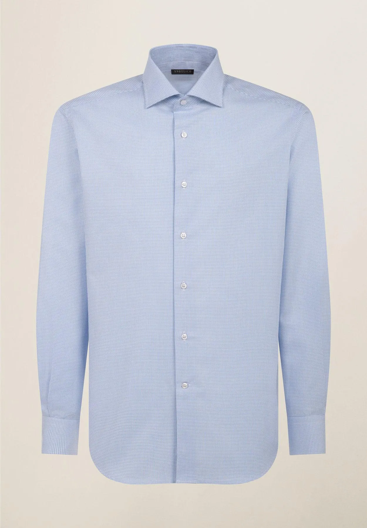 Camicia azzurra quadretto cotone comfort fit