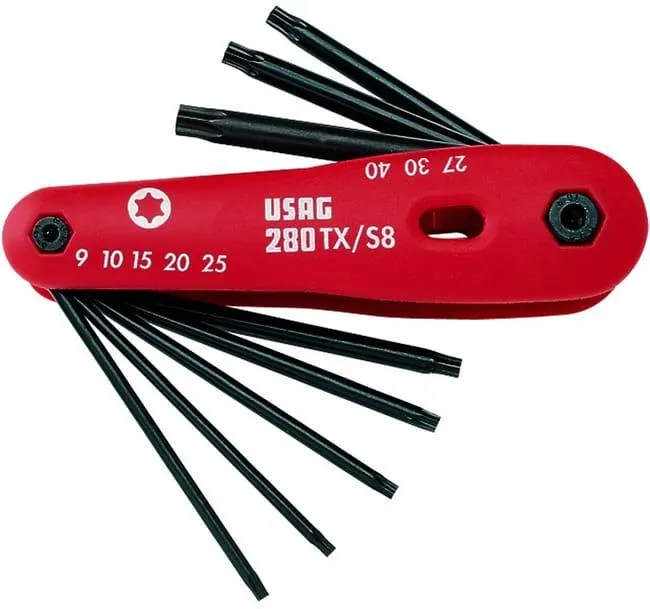USAG 280 TX/S8 - Serie di 8 chiavi maschio per viti con impronta TORX® 280194