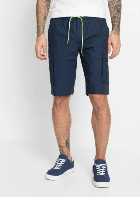 Bermuda cargo in popeline, regular fit