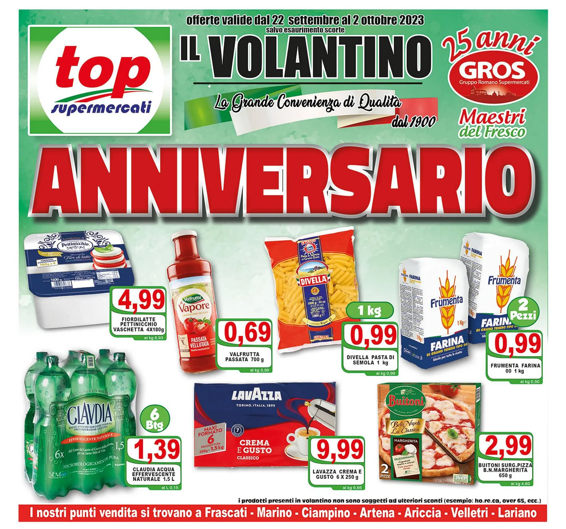 Volantino Top Supermercati da 22 settembre a 2 ottobre di 2023 - Pagina del volantino 1