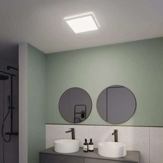Plafoniera LED Lano 29 x 29 cm bianco IP44 bianco naturale, 2300 lumen INSPIRE
