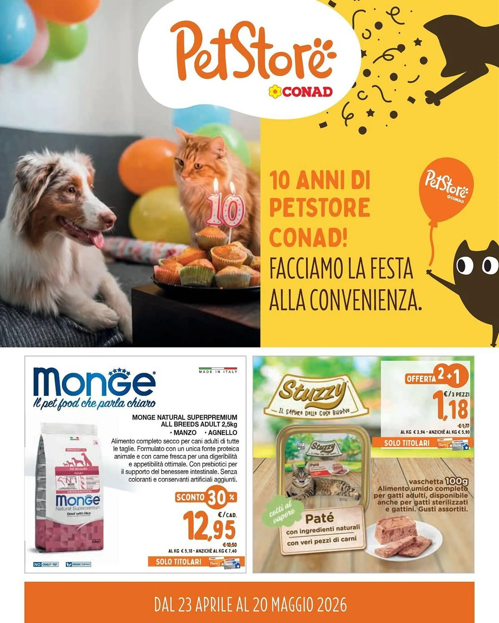 Volantino Pet Store Conad da 23 aprile a 20 maggio di 2026 - Pagina del volantino 1