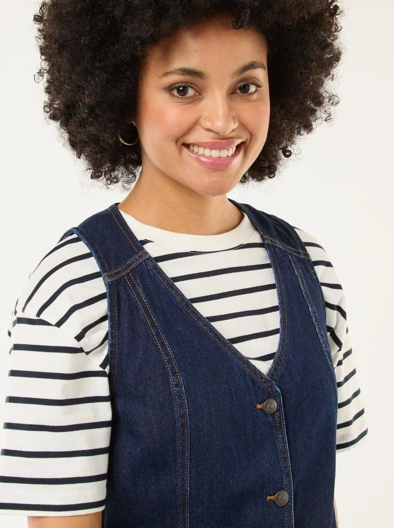 Abito denim senza maniche in cotone - Blu