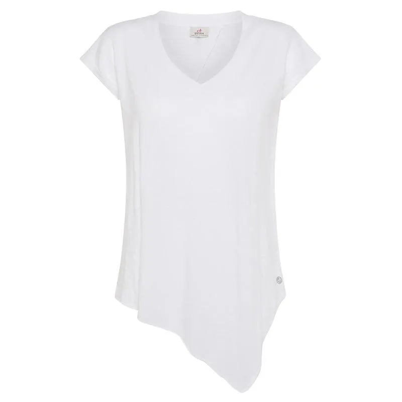 T-Shirt donna asimmetrica old dye