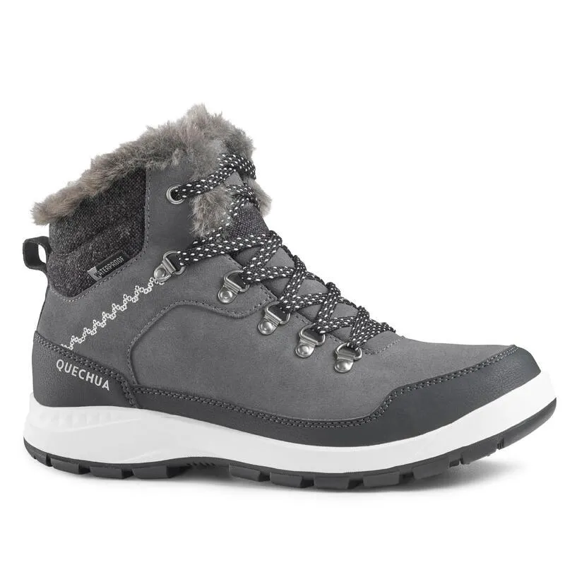 Scarpe calde trekking donna SH900 MID CUOIO grigie
