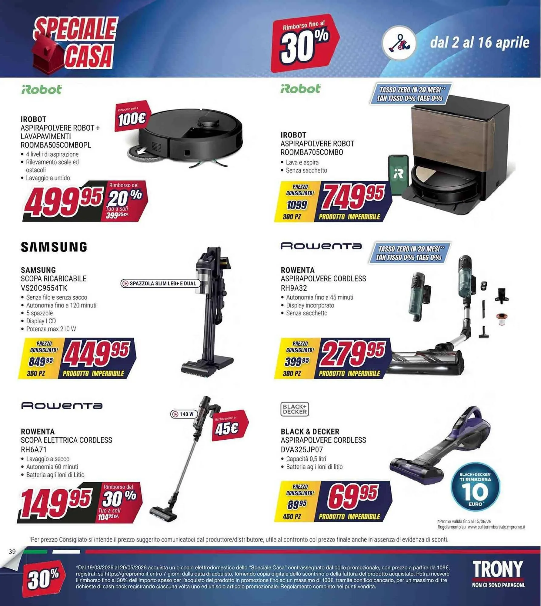 Volantino Trony da 2 aprile a 16 aprile di 2026 - Pagina del volantino 39