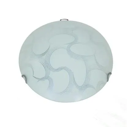 Plafoniera Wave in vetro 1xE27 Ø 30 cm bianco