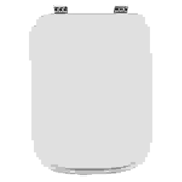 COPRIWATER CONCA IN MDF VERNICIATO BIANCO CON CERNIERE IN METALLO CROMATO