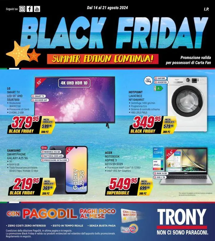 Black Friday da 14 agosto a 21 agosto di 2024 - Pagina del volantino 1