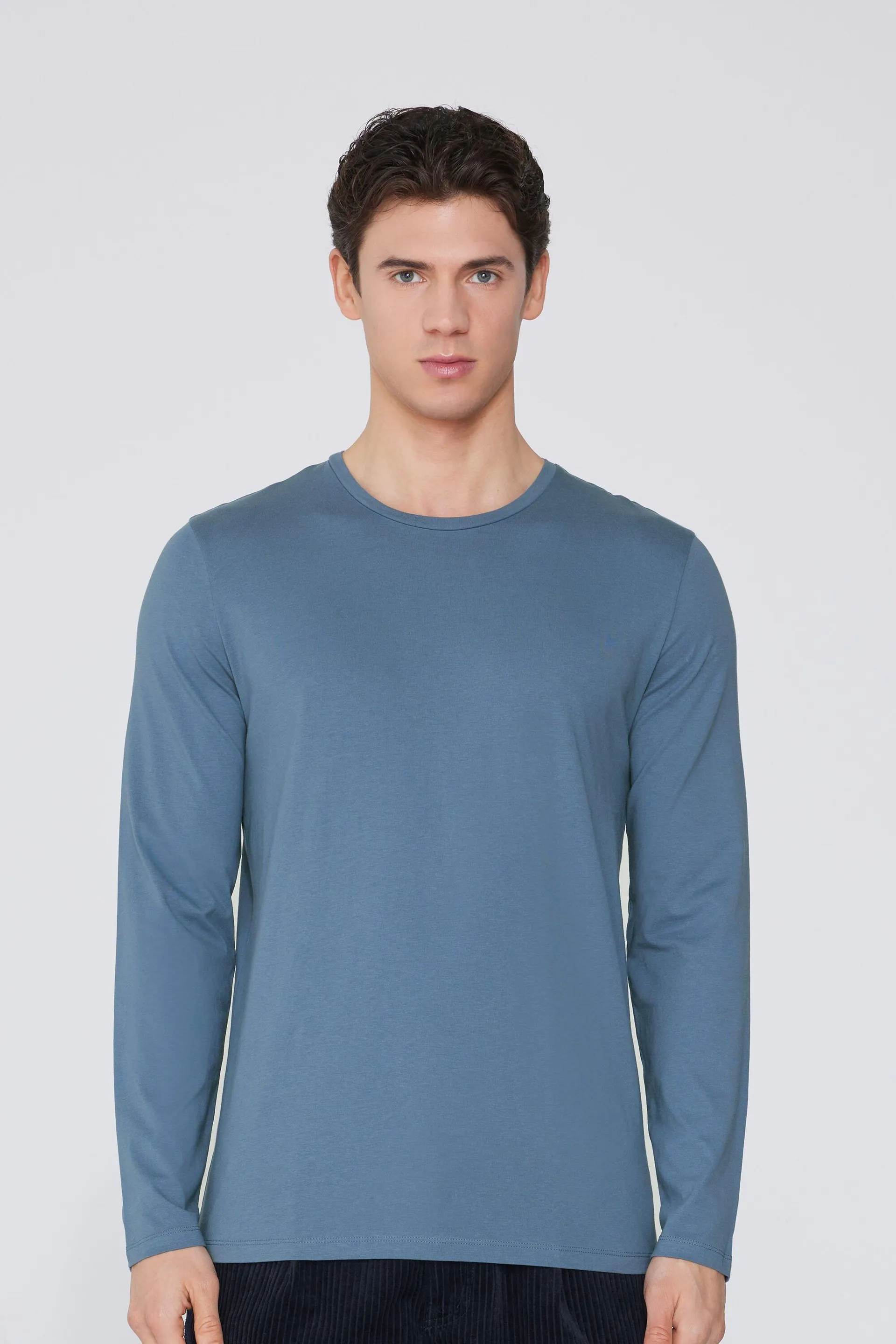 Maglia 100% Cotone Girocollo Manica Lunga