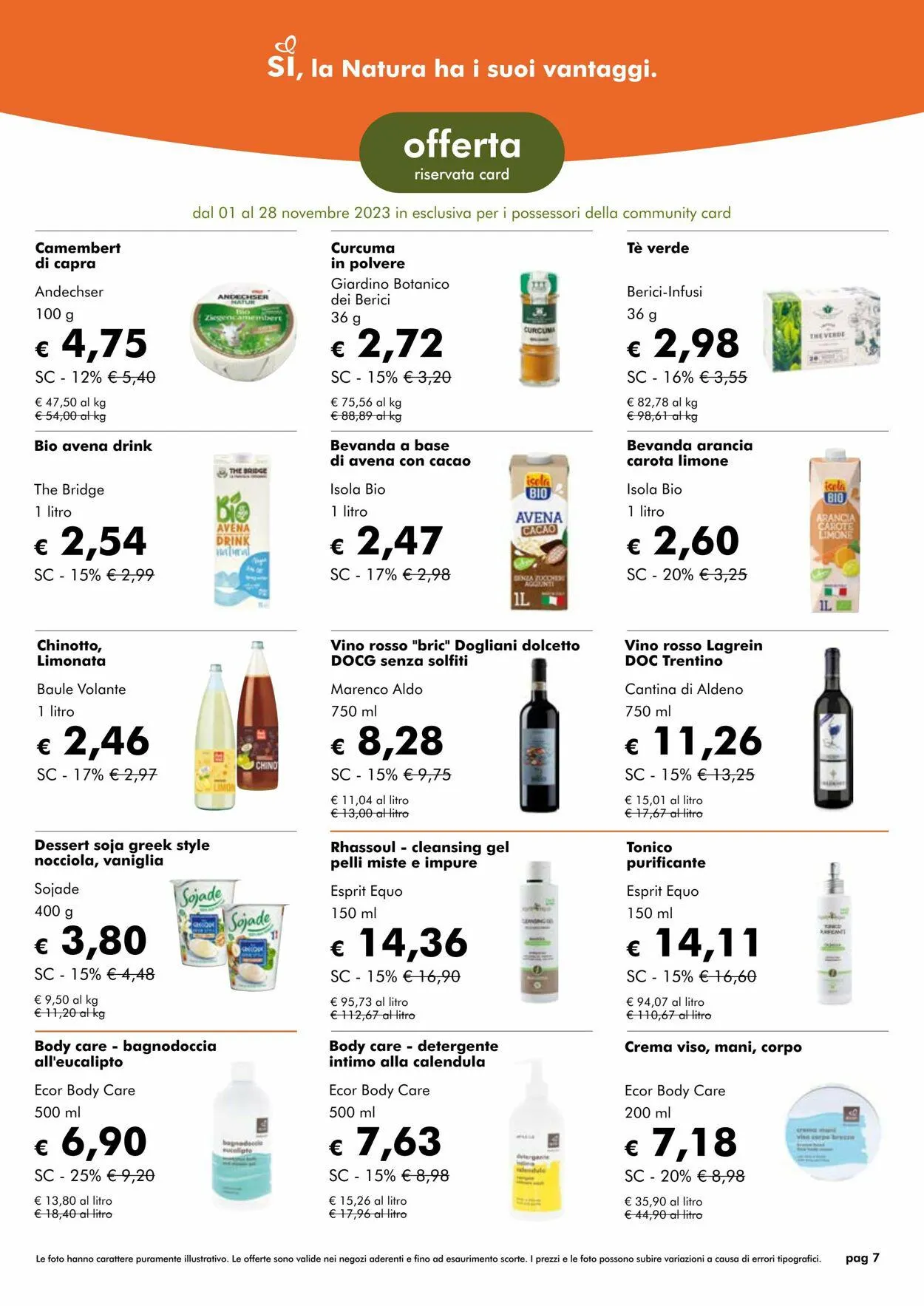 Natura Sì Volantino attuale da 25 ottobre a 8 novembre di 2023 - Pagina del volantino 7