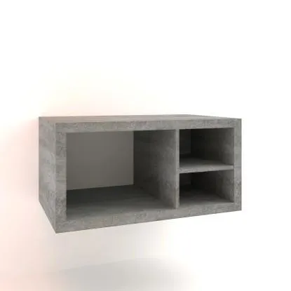 Mobile bagno base lavabo sospeso 80 cm cemento/cemento con vano a giorno