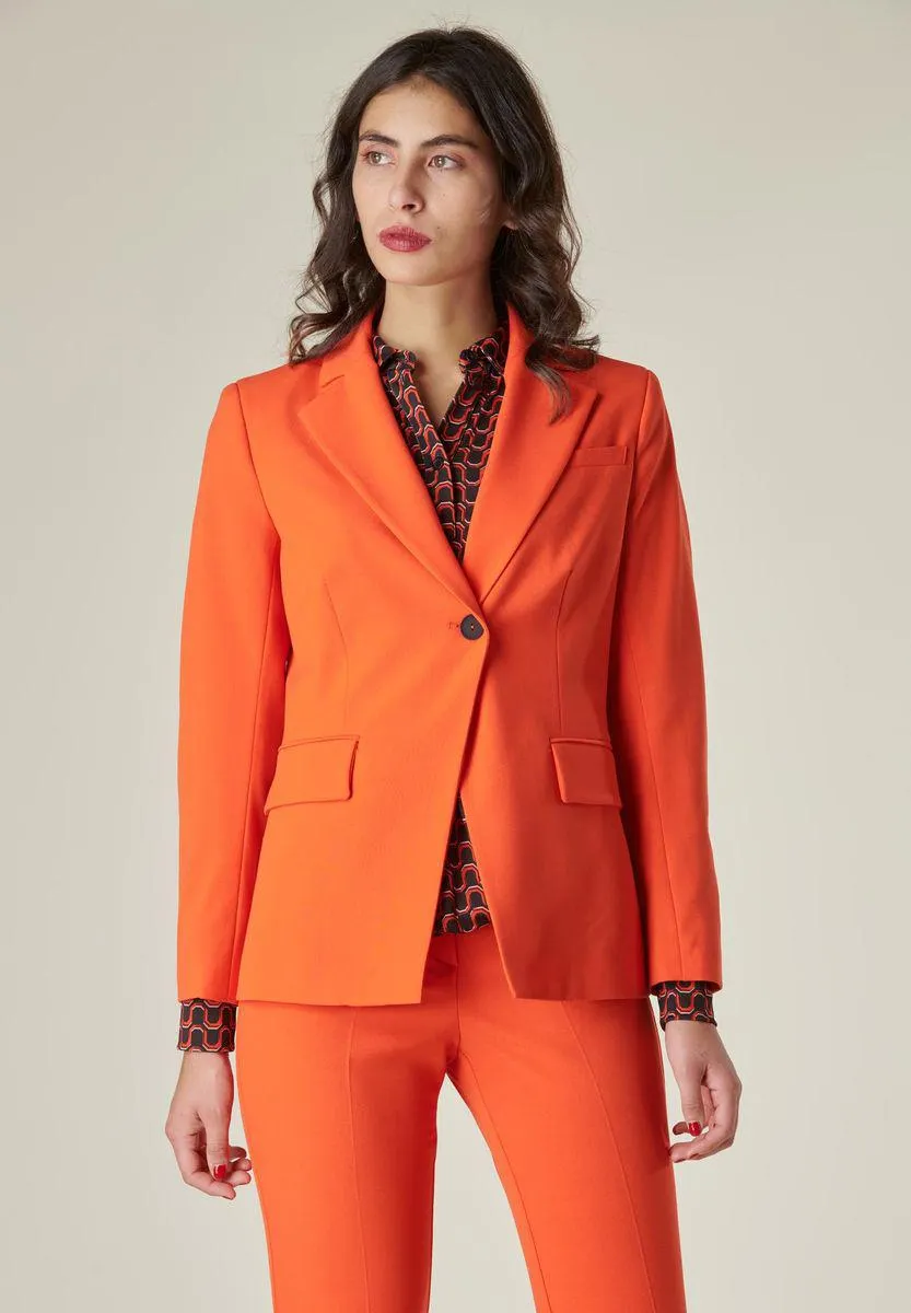 Giacca arancio 1 bottone foderata