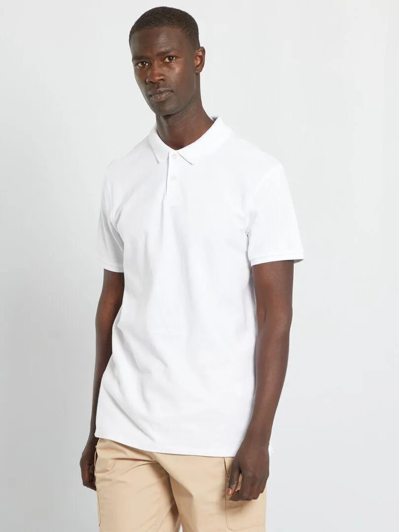Polo in piqué di cotone - bianco
