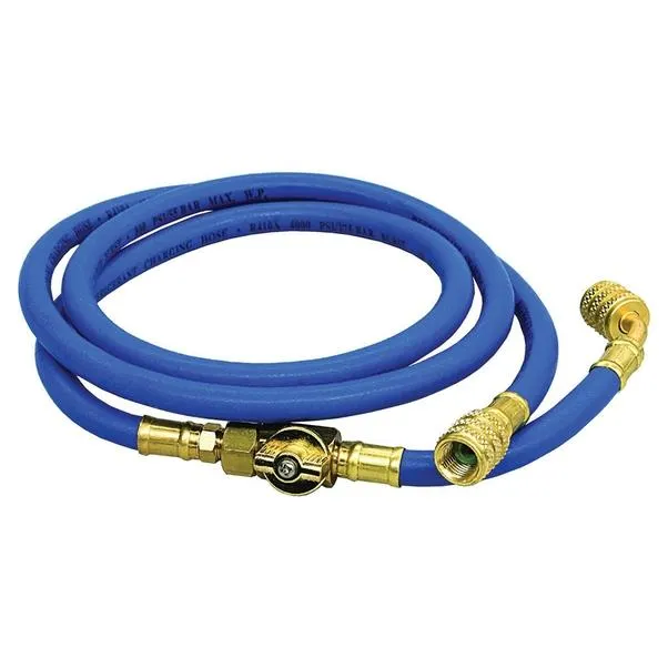 Tubo flessibile blu lunghezza 150 cm con rubinetto a sfera attacchi 5/16'' sae