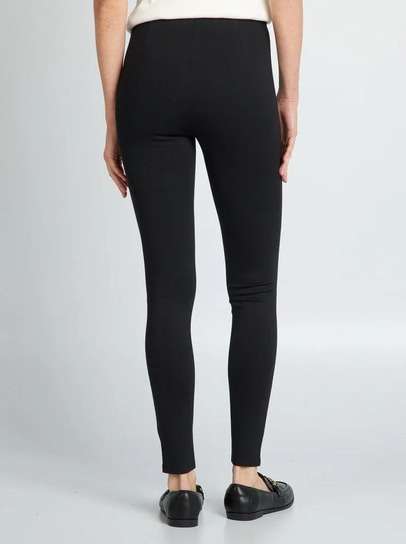 Leggings lunghi in maglia punto milano - nero