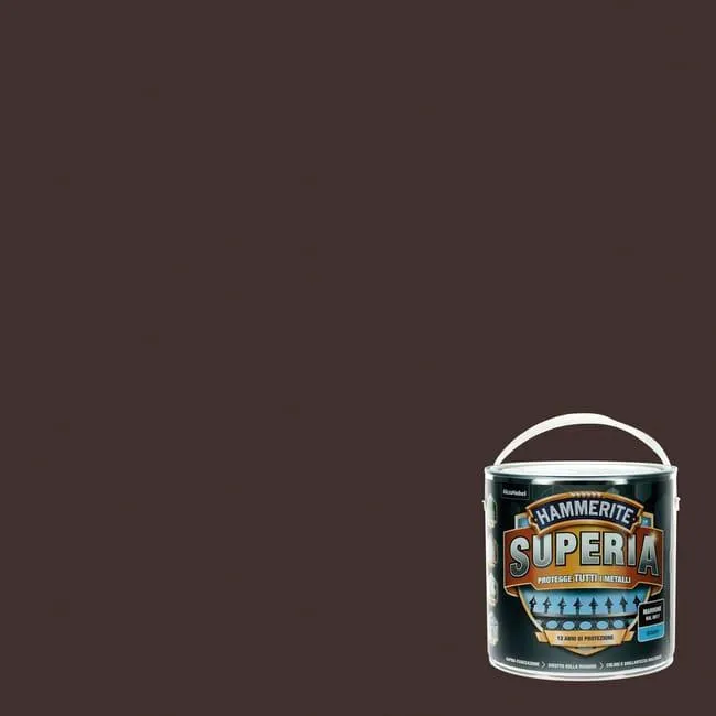 Vernice da esterno antiruggine per ferro HAMMERITE Superia marrone lucido, 2.5 l